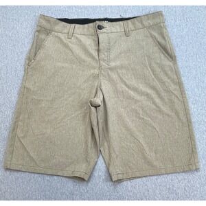 Tony Hawk Shorts Mens 34 Beige Performance Stretch Flat Front 11" Inseam